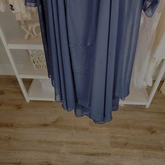 JJ‘s house sz. XS navy blue mother of the bride dress tiered with jacket #4018 - Picture 7 of 10